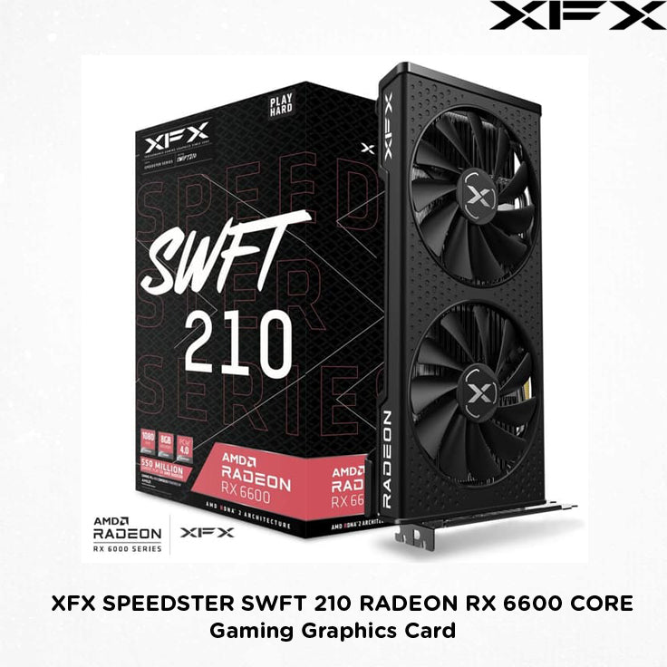 XFX Speedster SWFT 210 AMD Radeon™ RX 6600 Core Gaming Graphics Card with 8GB GDDR6, AMD RDNA™ 2