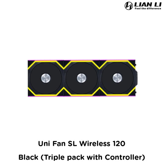 Lian Li Uni Fan SL Wireless 120 - Black (Triple pack with Controller)