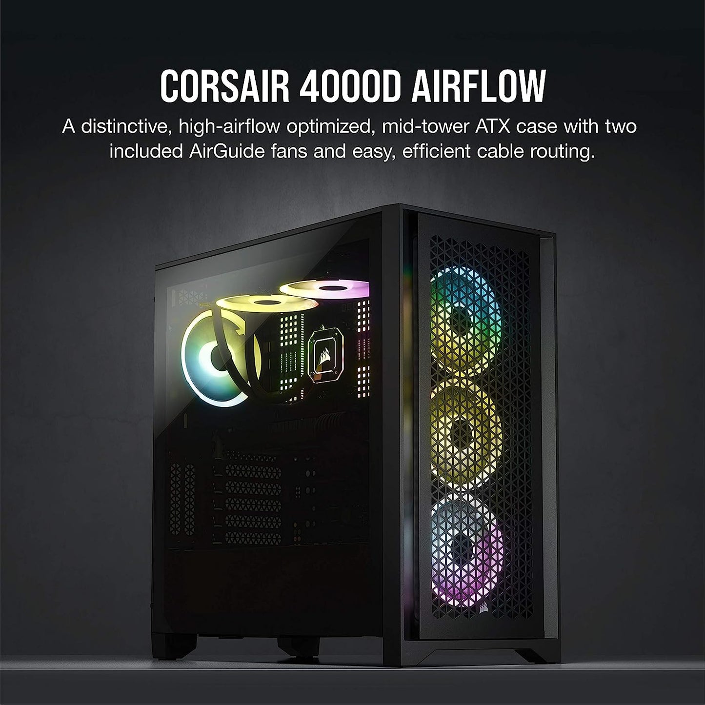 Corsair 4000D AIRFLOW Tempered Glass Mid-Tower ATX Case — Black (CS-CC-9011198-WW)