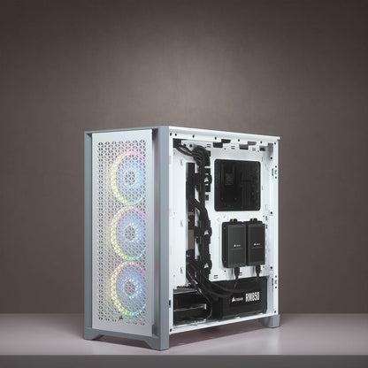 Corsair 4000D AIRFLOW Tempered Glass Mid-Tower ATX Case — White (CS-CC-9011199-WW)