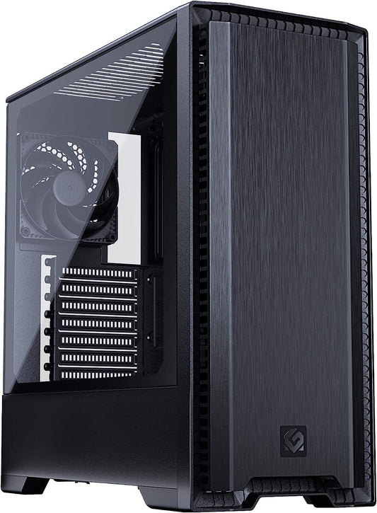 Metallic Gear Neo Silent Mid-Tower ATX Chassis, Silent Front Panel, Tempered Glass Side Panel, Skiron Fan, Black (MG-NE520S_BK01)