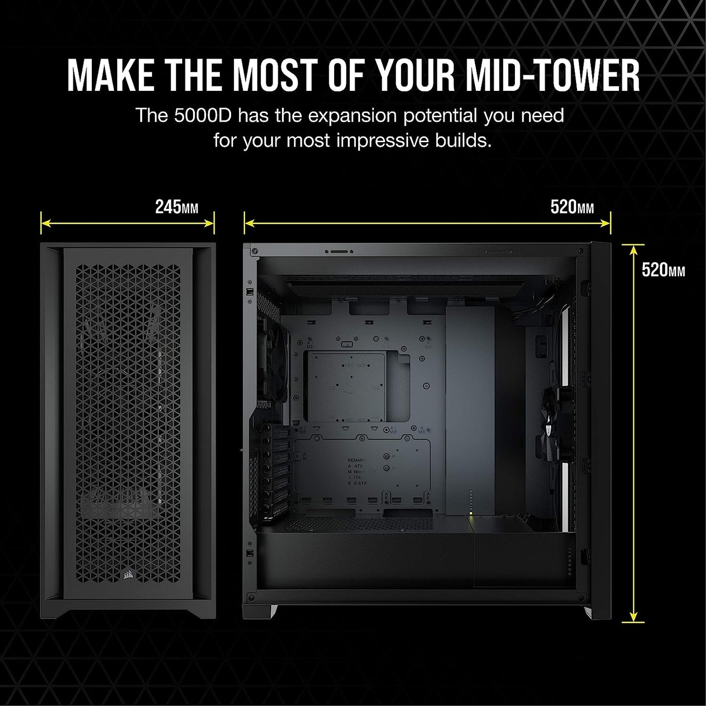 Corsair 5000D AIRFLOW Tempered Glass Mid-Tower ATX PC Case — Black (CS-CC-9011210-WW)