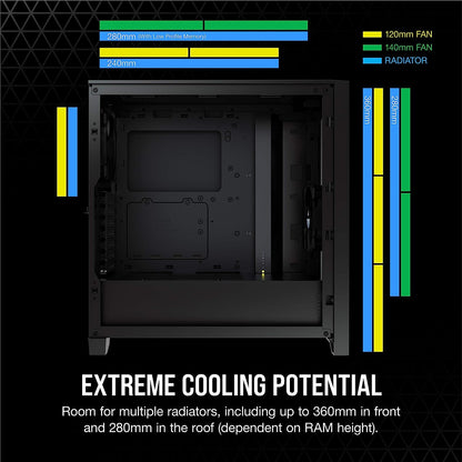 Corsair 4000D AIRFLOW Tempered Glass Mid-Tower ATX Case — Black (CS-CC-9011198-WW)