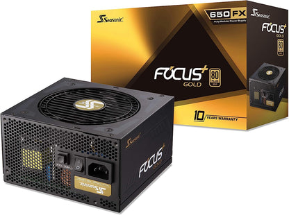 Seasonic FOCUS Plus 650 Gold SSR-650FX 650W 80+ Gold ATX12V & EPS12V Full Modular 120mm FDB Fan Compact 140mm Size Power Supply, Gold Modular FX (SSR-650FX)