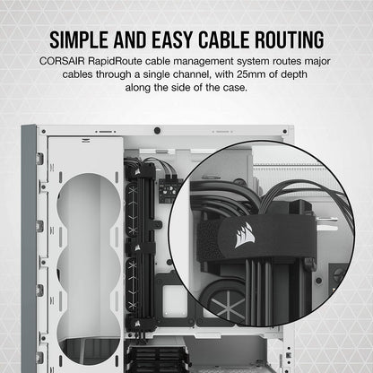 Corsair 5000D AIRFLOW Tempered Glass Mid-Tower ATX PC Case — White (CS-CC-9011211-WW)