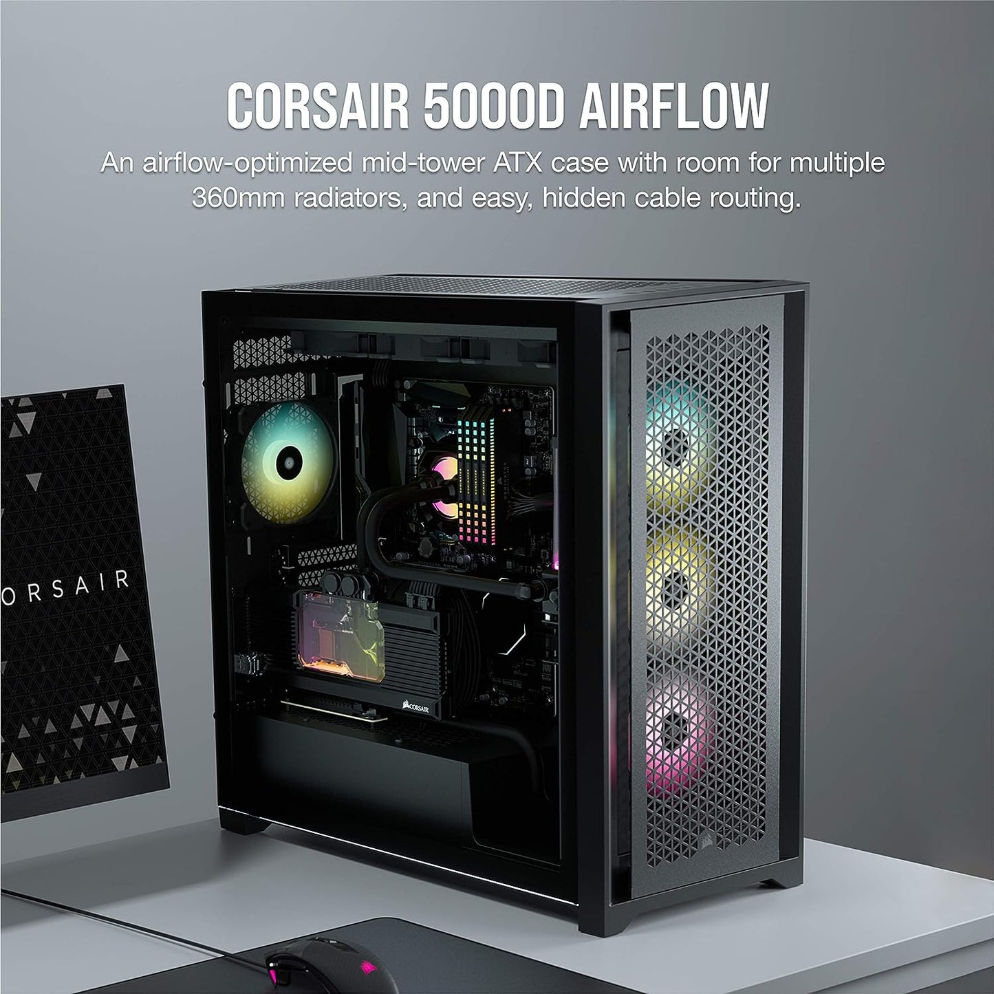 Corsair 5000D AIRFLOW Tempered Glass Mid-Tower ATX PC Case — Black (CS-CC-9011210-WW)