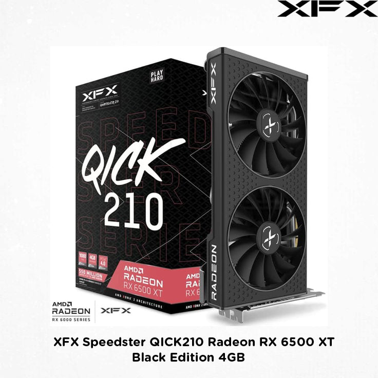 XFX Speedster QICK 210 AMD Radeon™ RX 6500 XT Core Gaming Graphics Card with 4GB GDDR6, AMD RDNA™ 2