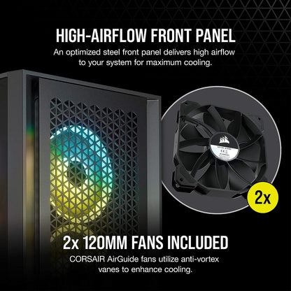 Corsair 4000D AIRFLOW Tempered Glass Mid-Tower ATX Case — Black (CS-CC-9011198-WW)