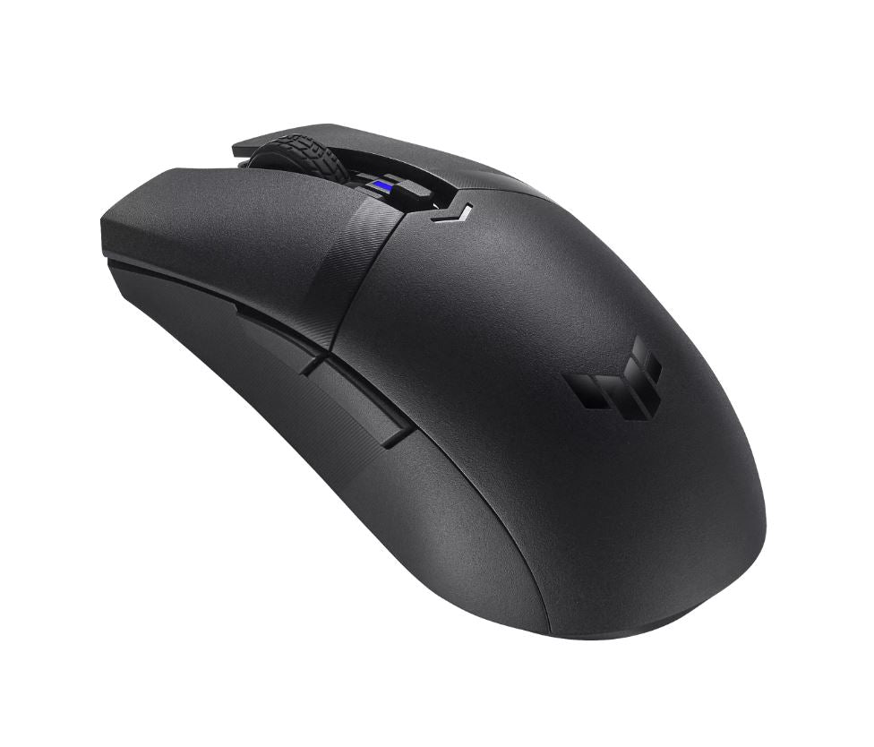 ASUS TUF Gaming M4 Wireless lightweight ambidextrous gaming mouse with dual wireless modes, a 12,000 dpi sensor, six programmable buttons, PBT top cover with ASUS Antibacterial Guard, 100% PTFE mouse feet and Armoury Crate.