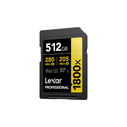 Lexar Professional 1800x UHS-II SDXC Memory Card (GOLD Series)