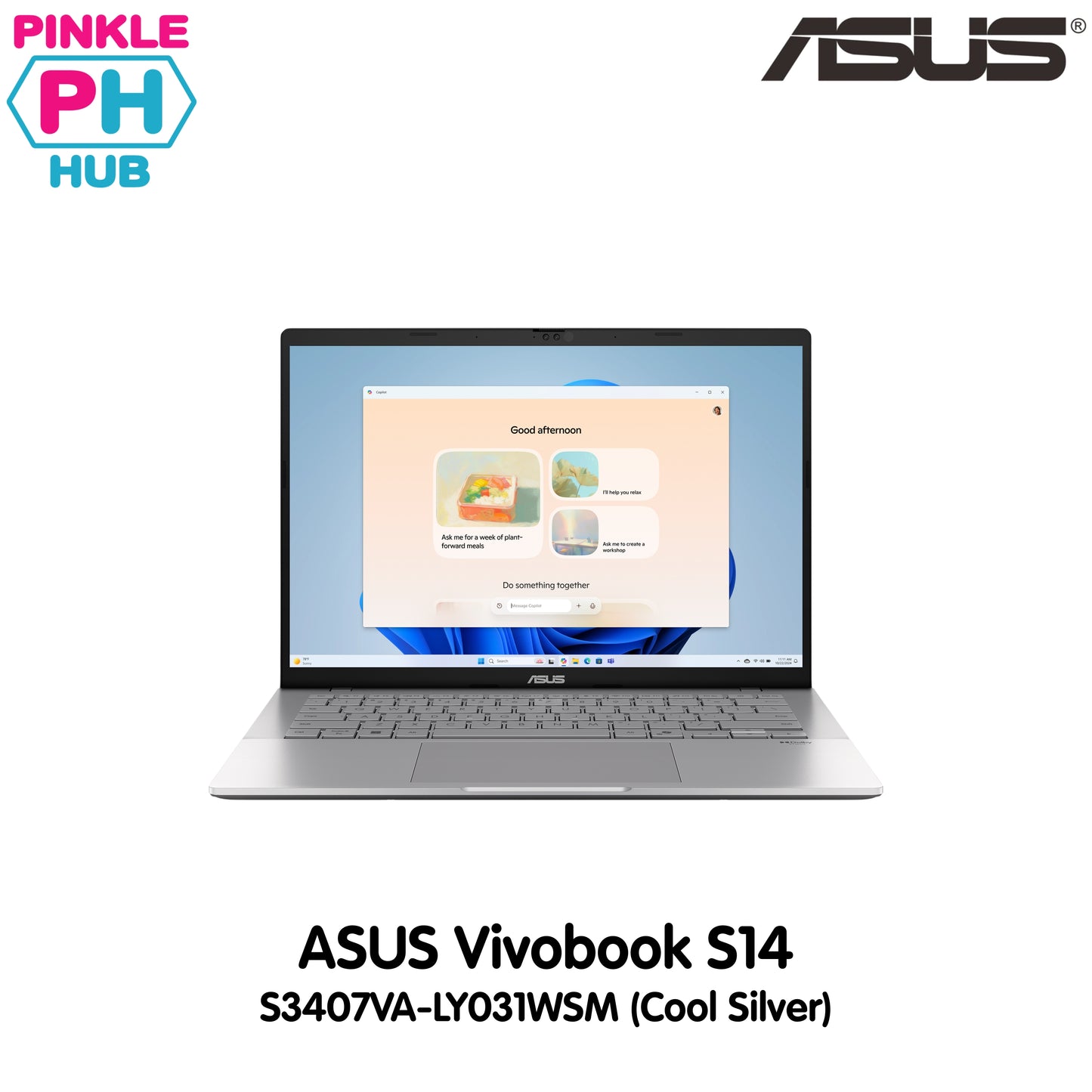 Asus Vivobook S14 S3407VA-LY031WSM (Cool Silver) | 14Inch WUXGA | Intel Core-i5 13420H | 16GB DDR5 RAM | 512GB SSD | Win 11