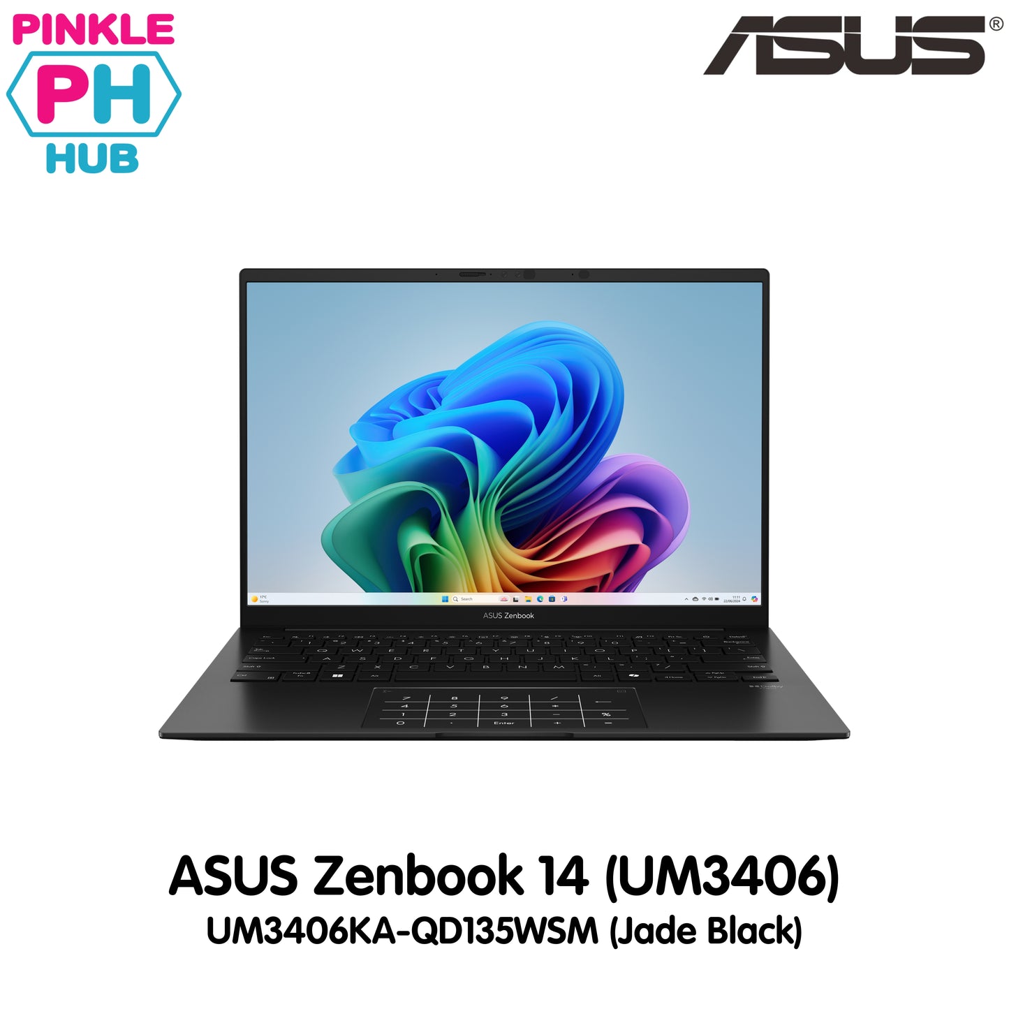 Asus Zenbook 14 OLED UM3406KA-QD135WSM (Jade Black) | 14inch WUXGA | AMD Ryzen AI 7 350 | 16GB RAM | 512GB SSD | AMD Radeon 860 | WIN11