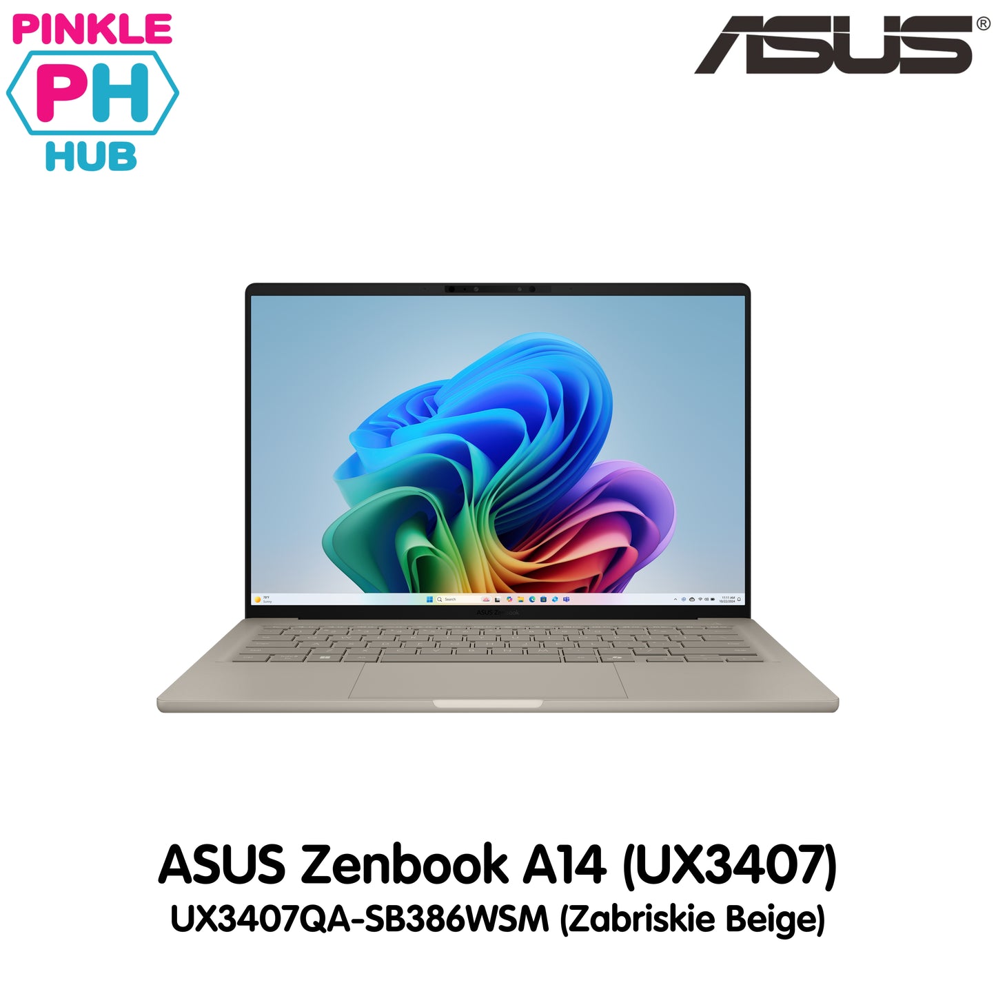 Asus Zenbook A14 UX3407QA | 14inch WUXGA | Snapdragon X X1 26 100 | 16GB RAM | 512GB SSD | Adreno GPU | WIN11