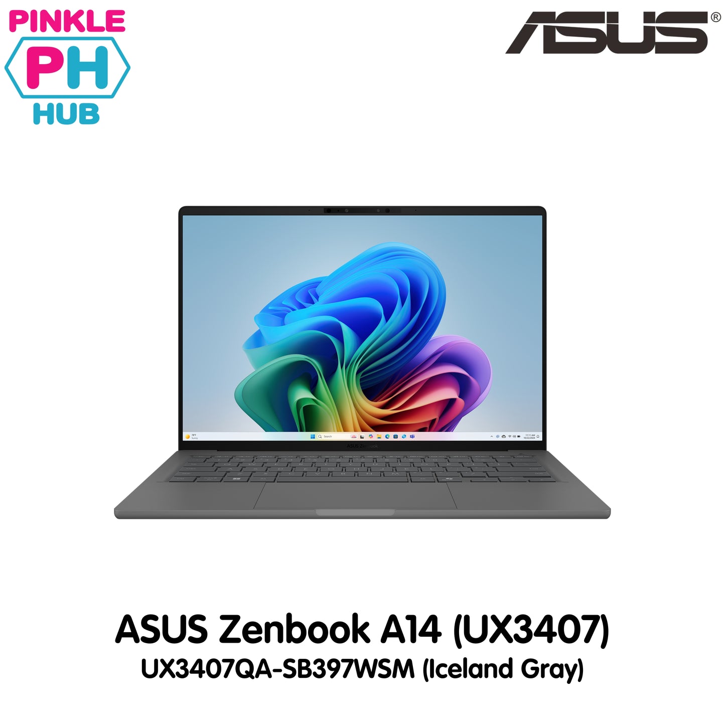 Asus Zenbook A14 UX3407QA | 14inch WUXGA | Snapdragon X X1 26 100 | 16GB RAM | 512GB SSD | Adreno GPU | WIN11