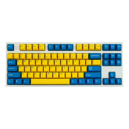 Leopold FC750R Yellow/Blue PD White Case TKL Double Shot PBT Mechanical Keyboard