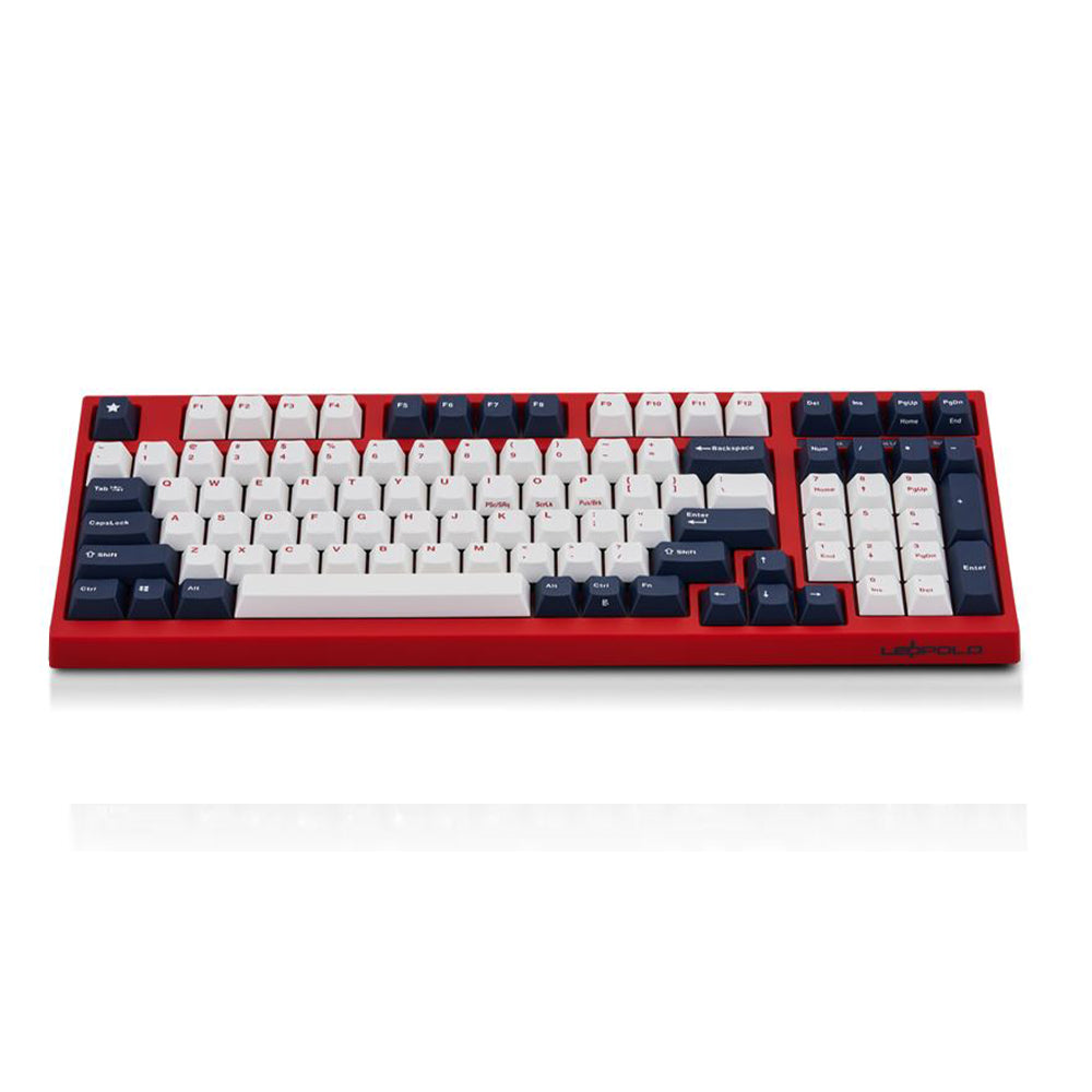 Leopold FC980M White Blue Star PD Double Shot PBT Mechanical Keyboard