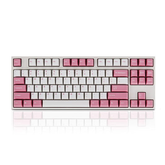 Leopold FC750R White/Pink PD TKL Double Shot PBT Mechanical Keyboard, with Cherry MX clear switch (FC750RW/ELPPD)