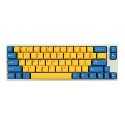 Leopold FC660M Yellow/Blue PD White Case 65% Double Shot PBT Mechanical Keyboard