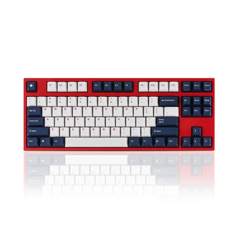 Leopold FC750R White Blue Star PD TKL Double Shot PBT Mechanical Keyboard