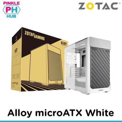 ZOTAC GAMING ALLOY mATX Computer Case (White) 3 pre-installed 120mm PWM fans