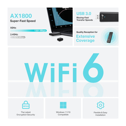 TP-LINK Archer TX20U AX1800 Dual Band Wi-Fi 6 Wireless USB Adapter