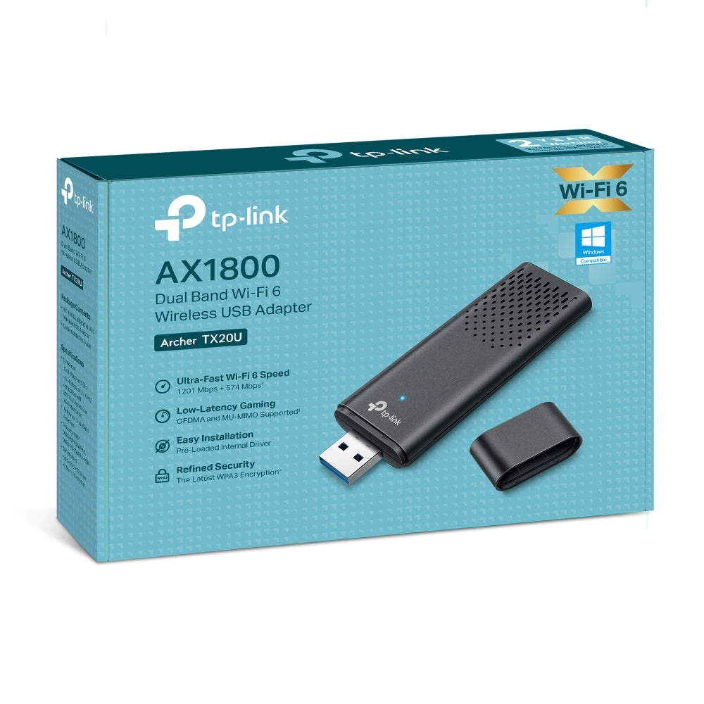 TP-LINK Archer TX20U AX1800 Dual Band Wi-Fi 6 Wireless USB Adapter