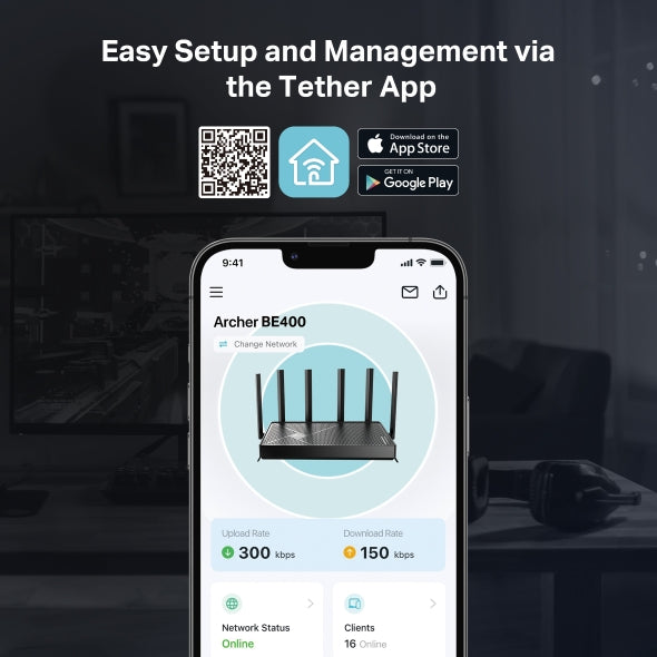 Tp-Link Archer BE400 I BE6500 Dual-Band Wi-Fi 7 Router