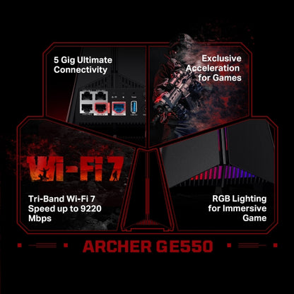Tp-Link Archer GE550 I BE9300 Tri-Band Wi-Fi 7 Gaming Router