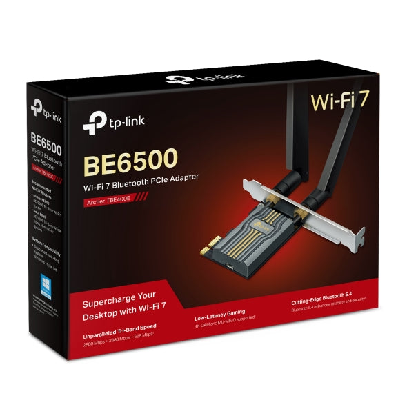 Tp-Link Archer TBE400E I BE6500 Wi-Fi 7 Bluetooth 5.4 PCIe Adapter