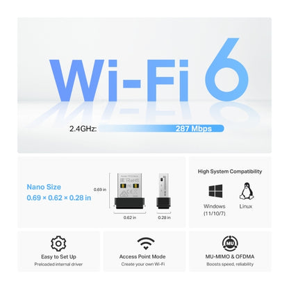 Tp-Link Archer TX1U Nano I AX300 Nano Wi-Fi 6 Wireless USB Adapter