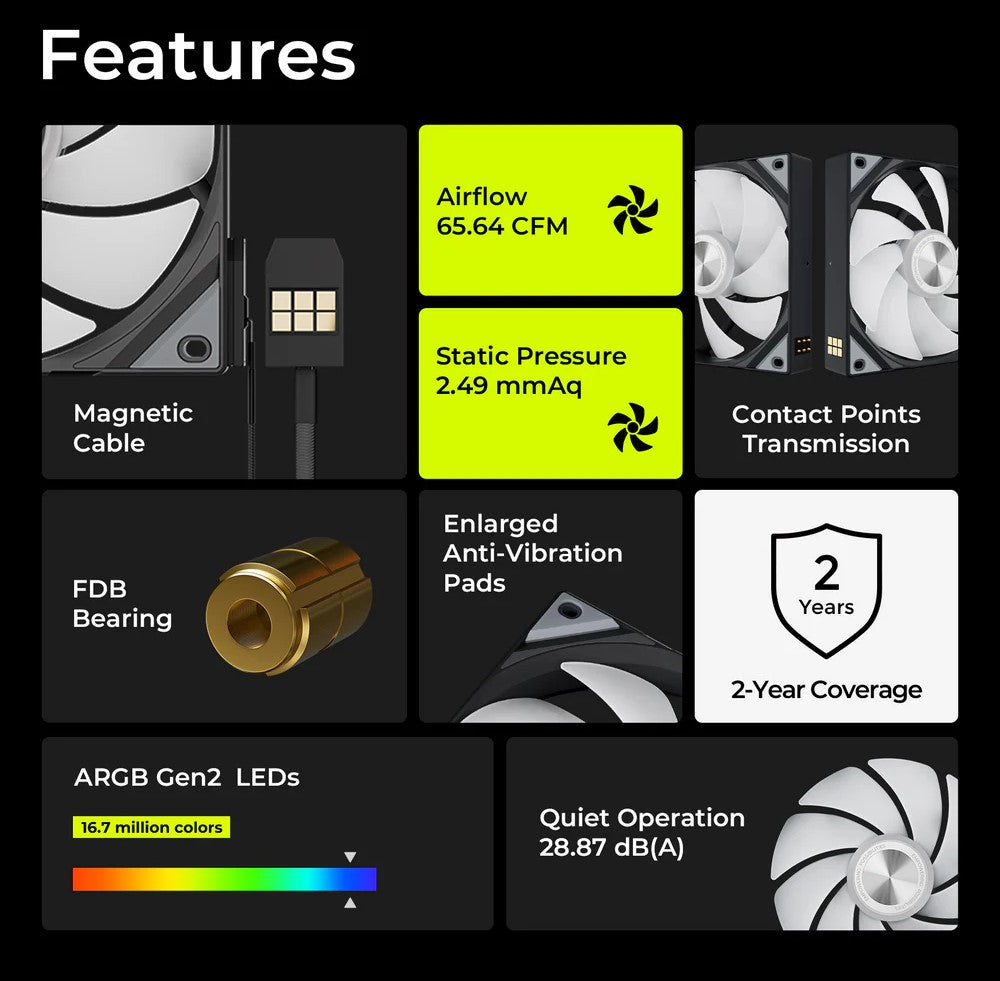 TRYX ROTA SL ARGB 120mm Fan with RGB Lighting Single fan /Triple Pack