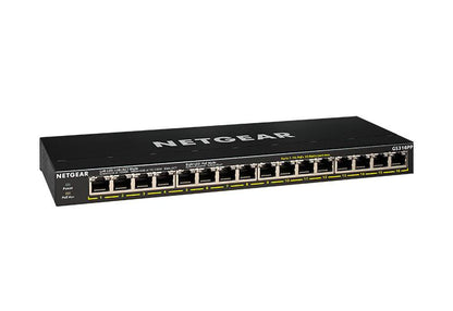 NETGEAR 300 Series 16 Port Gigabit Unmanaged PoE Plus Switch with Flex PoE 115W (GS316P-100EUS)