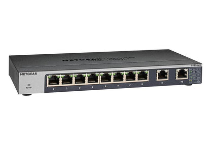 NETGEAR 8-Port Gigabit Ethernet Unmanaged Switch with 2-Port 5-Speed 10-Gigabit/Multi-Gigabit (GS110MX-100PES)