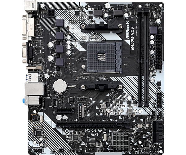 ASRock B450M-HDV R4.0 ( AMD AM4 Socket Ryzen™ 2000, 3000, 4000 G-Series, 5000 and 5000 G-Series Desktop Processors)