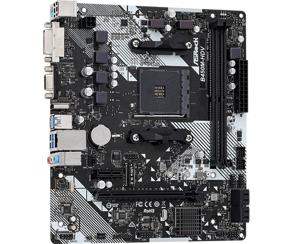 ASRock B450M-HDV R4.0 ( AMD AM4 Socket Ryzen™ 2000, 3000, 4000 G-Series, 5000 and 5000 G-Series Desktop Processors)