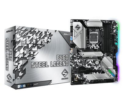 ASRock B460 Steel Legend Supports 10th Gen Intel® Core™ Processors (Socket 1200), Supports DDR4 2933MHz