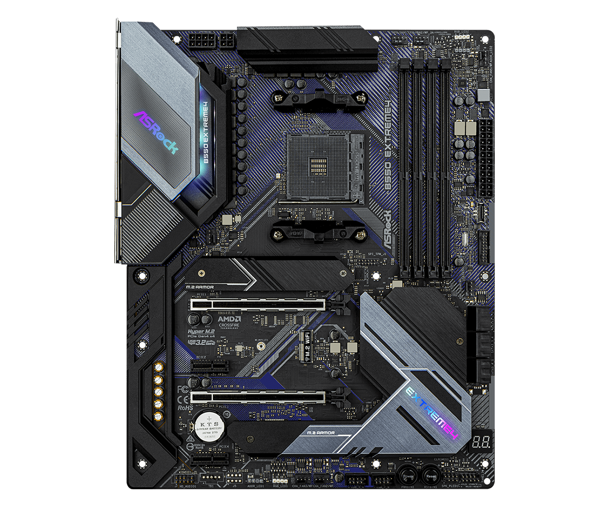 ASRock B550 Extreme 4 Supports AMD AM4 Socket Ryzen™ 3000, 3000 G-Series, 4000 G-Series, 5000 and 5000 G-Series Desktop Processors