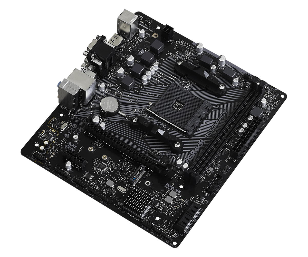 ASRock B550M-HDV  Supports AMD AM4 Socket Ryzen™ 3000, 3000 G-Series, 4000 G-Series, 5000 and 5000 G-Series Desktop Processors*