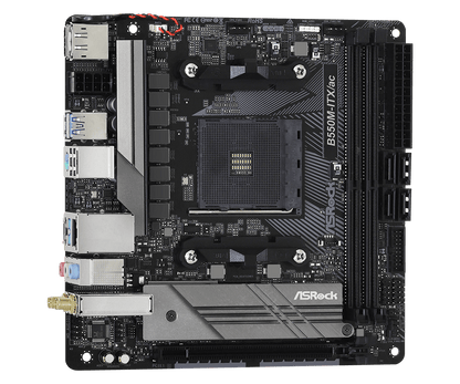 ASRock B550M-ITX/ac Supports AMD AM4 Socket Ryzen™ 3000, 3000 G-Series, 4000 G-Series, 5000 and 5000 G-Series Desktop Processors* and DDR4 4733+ (OC)