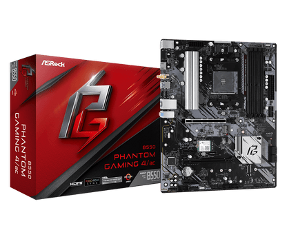 ASRock B550 Phantom Gaming 4/Ac Supports DDR4 4733+ (OC) and AMD AM4 Socket Ryzen™ 3000, 3000 G-Series, 4000 G-Series, 5000 and 5000 G-Series Desktop Processors