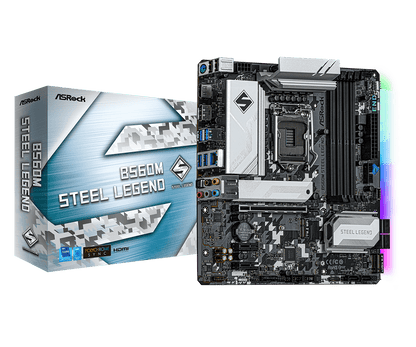 ASRock B560M Steel Legend Supports 10th Gen Intel® Core™ Processors and 11th Gen Intel® Core™ Processors,Supports DDR4 4800MHz (OC)