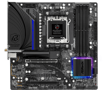 ASRock B650M PG Riptide WiFi Supports DDR5 6200MHz, (OC) 2 PCIe 4.0 x16, 2 PCIe 3.0 x1