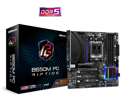 ASRock B650M PG Riptide Supports AMD Ryzen™ 7000 Series Processors and  DDR5 6200MHz