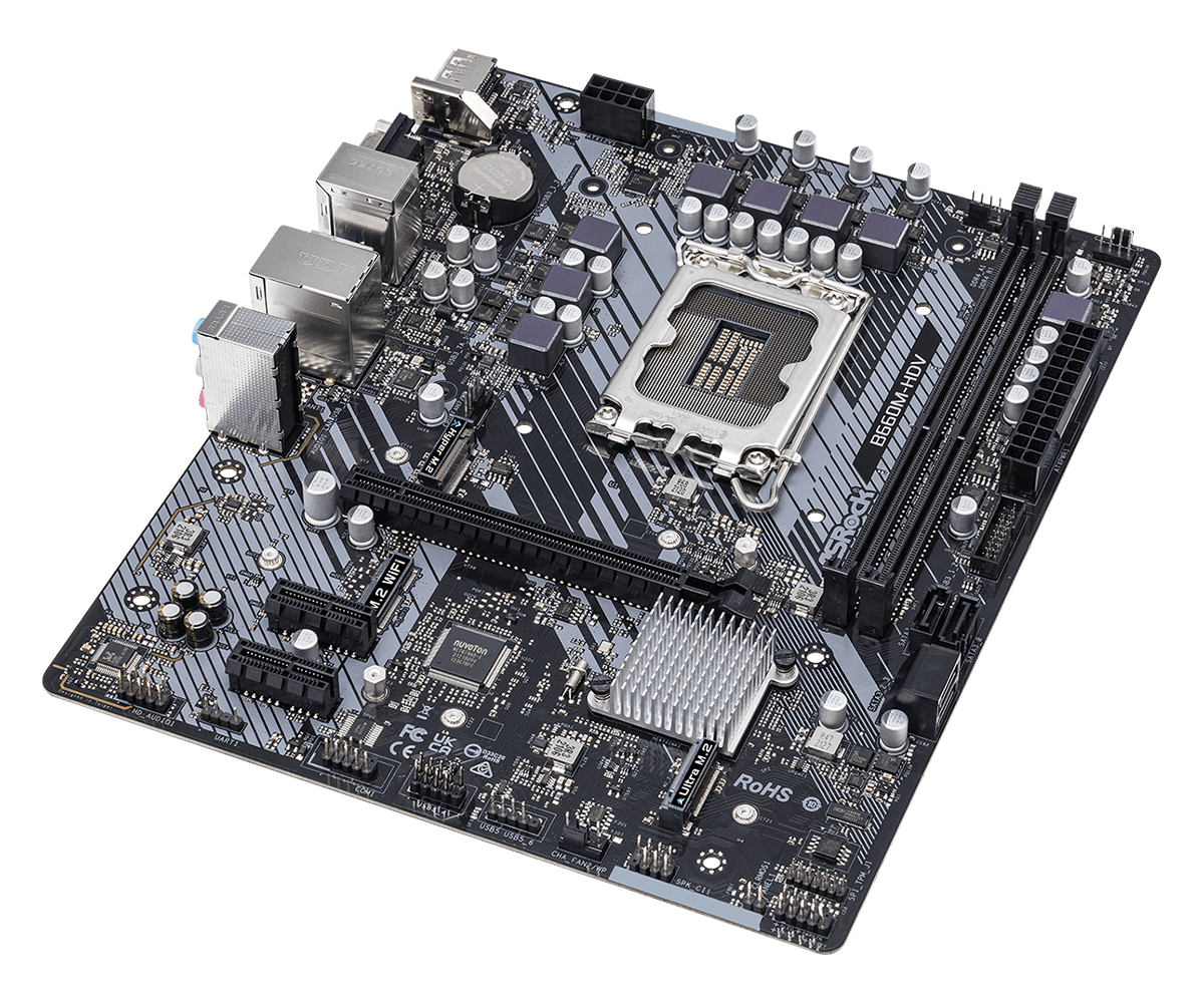 ASRock B660M-HDV Supports 13th Gen & 12th Gen and next gen Intel® Core™ Processors (LGA1700), Supports DDR4 5066MHz (OC)