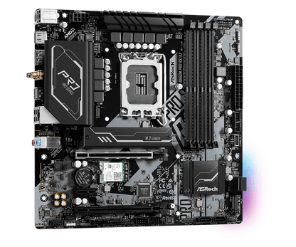 ASRock B660M Pro RS/ax Supports 13th Gen & 12th Gen and next gen Intel® Core™ Processors (LGA1700), Supports DDR4 5333MHz (OC)