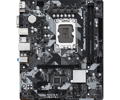 ASRock B760M-HDV/M.2 D4 Supports 13th Gen & 12th Gen and next gen Intel® Core™ Processors and Supports DDR4 5333MHz (OC)