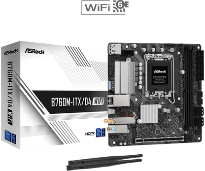 ASRock B760M-ITX/D4 WiFi Supports 13th Gen & 12th Gen and next gen Intel® Core™ Processors (LGA1700), Supports DDR4 5333MHz (OC)