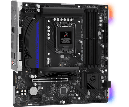 ASRock B760M PG Riptide Supports 13th Gen & 12th Gen and next gen Intel® Core™ Processors (LGA1700) and  DDR5 7200MHz (OC)