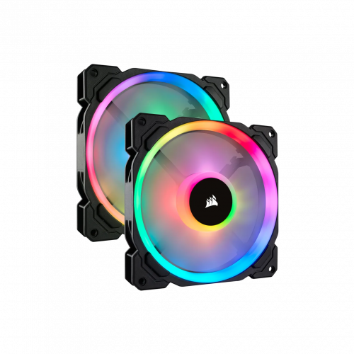 Corsair LL140 RGB 140mm Dual Light Loop RGB LED PWM Fan — 2 Fan Pack with Lighting Node PRO (CS-CO-9050074-WW)