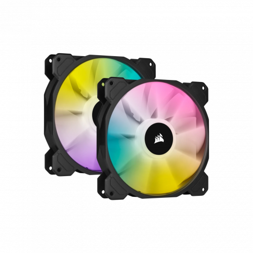 Corsair iCUE SP140 RGB ELITE Performance 140mm PWM Fan — Dual Fan Kit with Lighting Node CORE (CS-CO-9050111-WW)